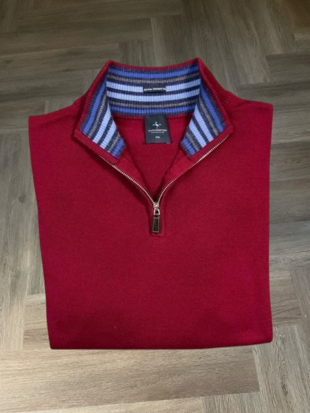 TailorByrd 1/4 Zip Golf Tennis Preppy Classic Sweater Mens XXL Burgundy Nautical